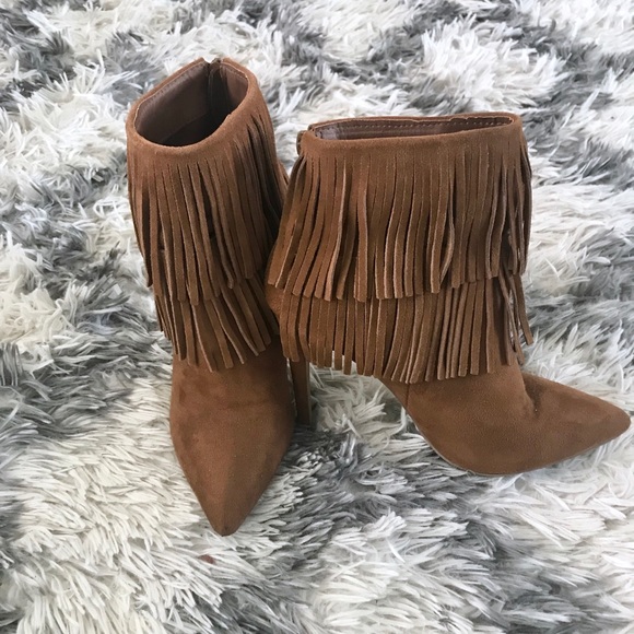 JustFab Fringe Booties - Picture 2 of 4